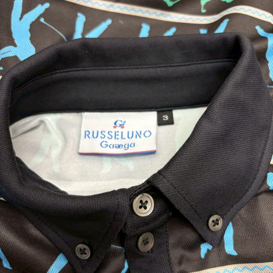 サイズ3 RUSSELUNO ラッセルノ スウィング総柄 ポロシャツ N1170