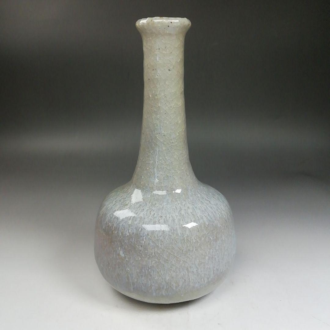 Ｗ２５５　花入　『萩焼』『鶴首花入』『野坂康起 造』　共箱　茶道具　花器