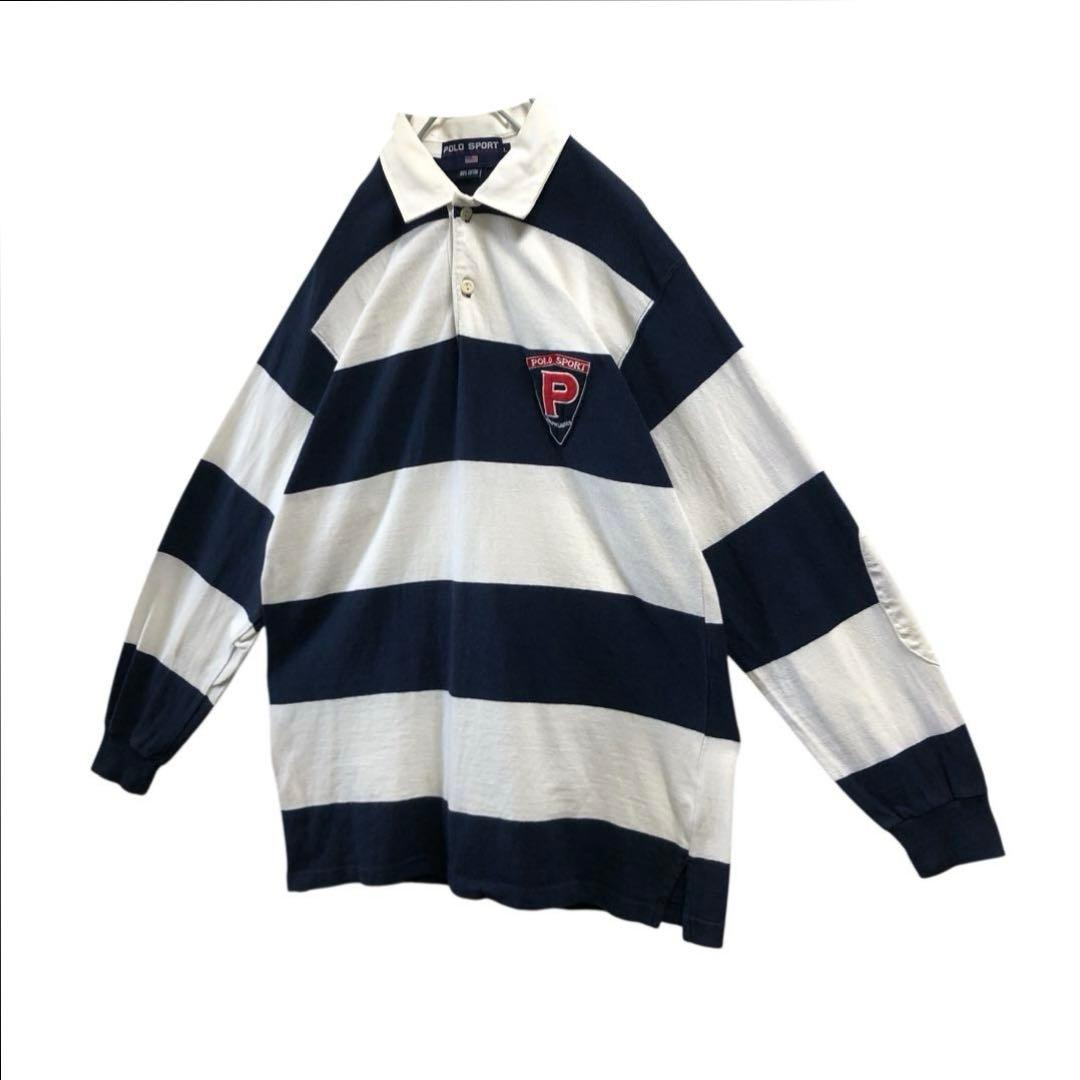 POLOSPORTRALPHLAURENポロスポーツ長袖ラガーシャツ刺繍ロゴ古着