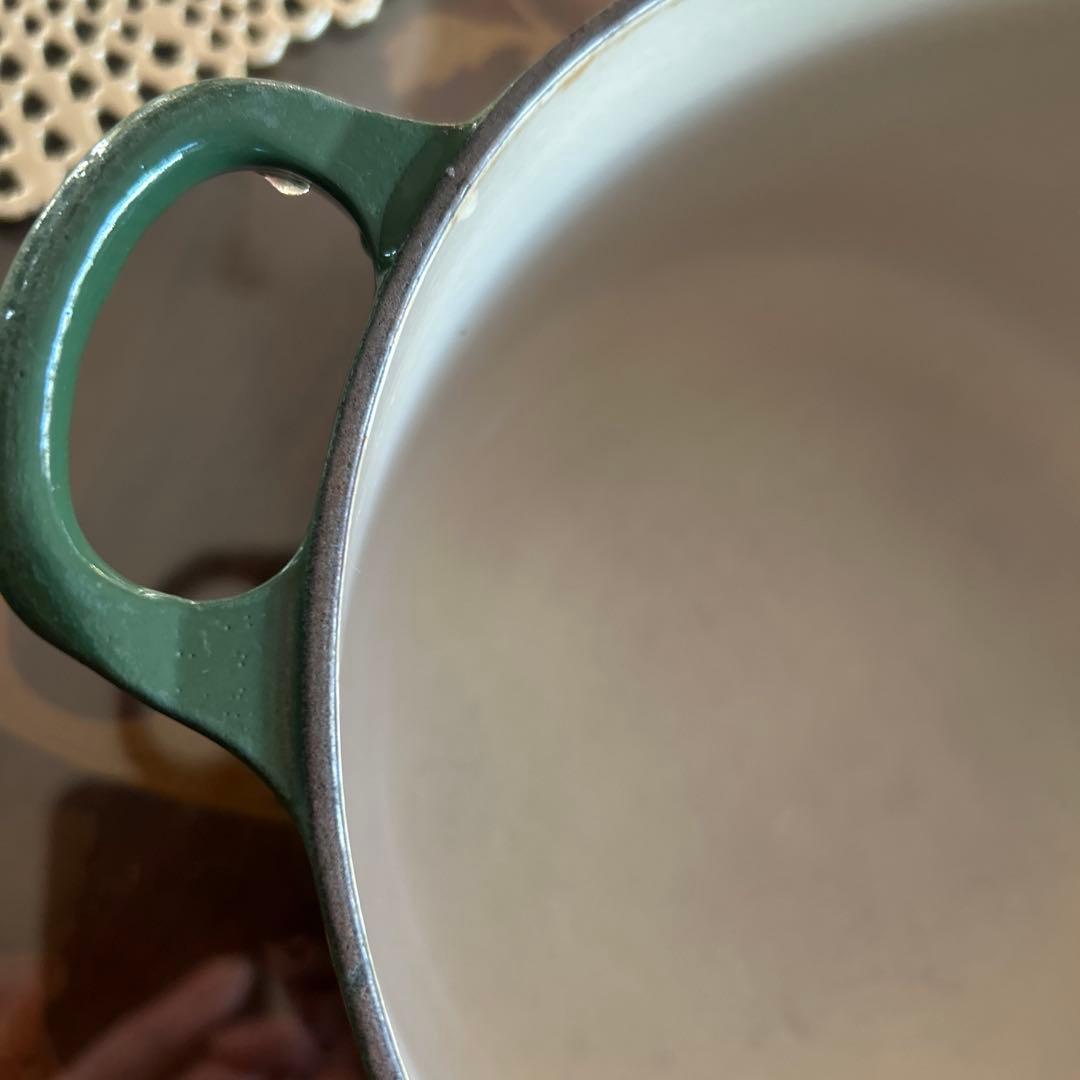 LE CREUSET 両手鍋 グリーン　22