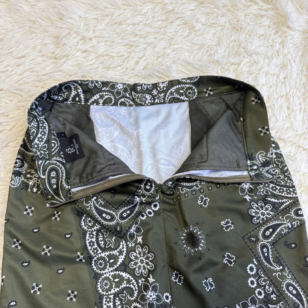 【1PIU1UGUALE3 GOLF】美品♡ペイズリー柄スカート カーキ Ⅰ