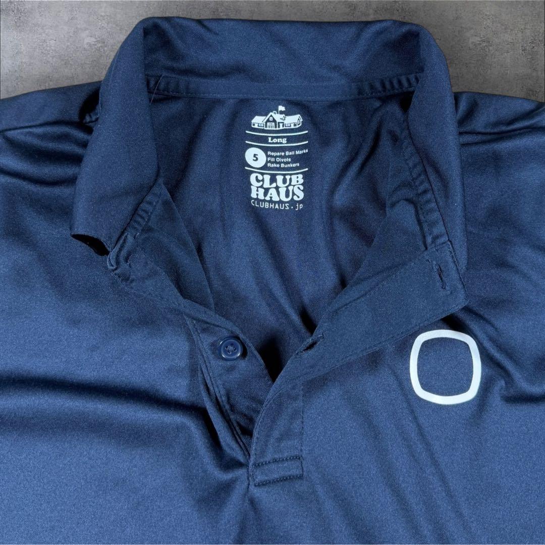 美品 CLUBHAUS クラブハウス ポロシャツ ストレッチ 速乾 ネイビー L