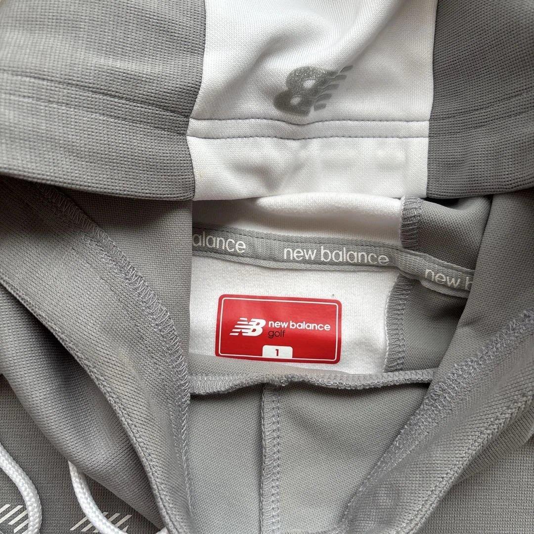 <美品>New Balance golfグレー フード付きトレーナー