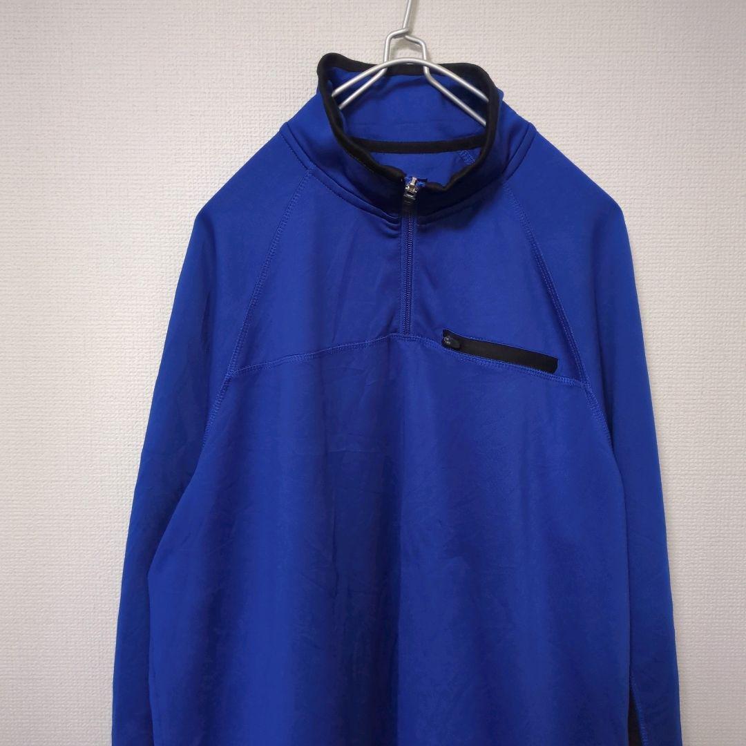 ★フィラ FILA トレーナー プラクティス ハーフジップ ブルー 古着★