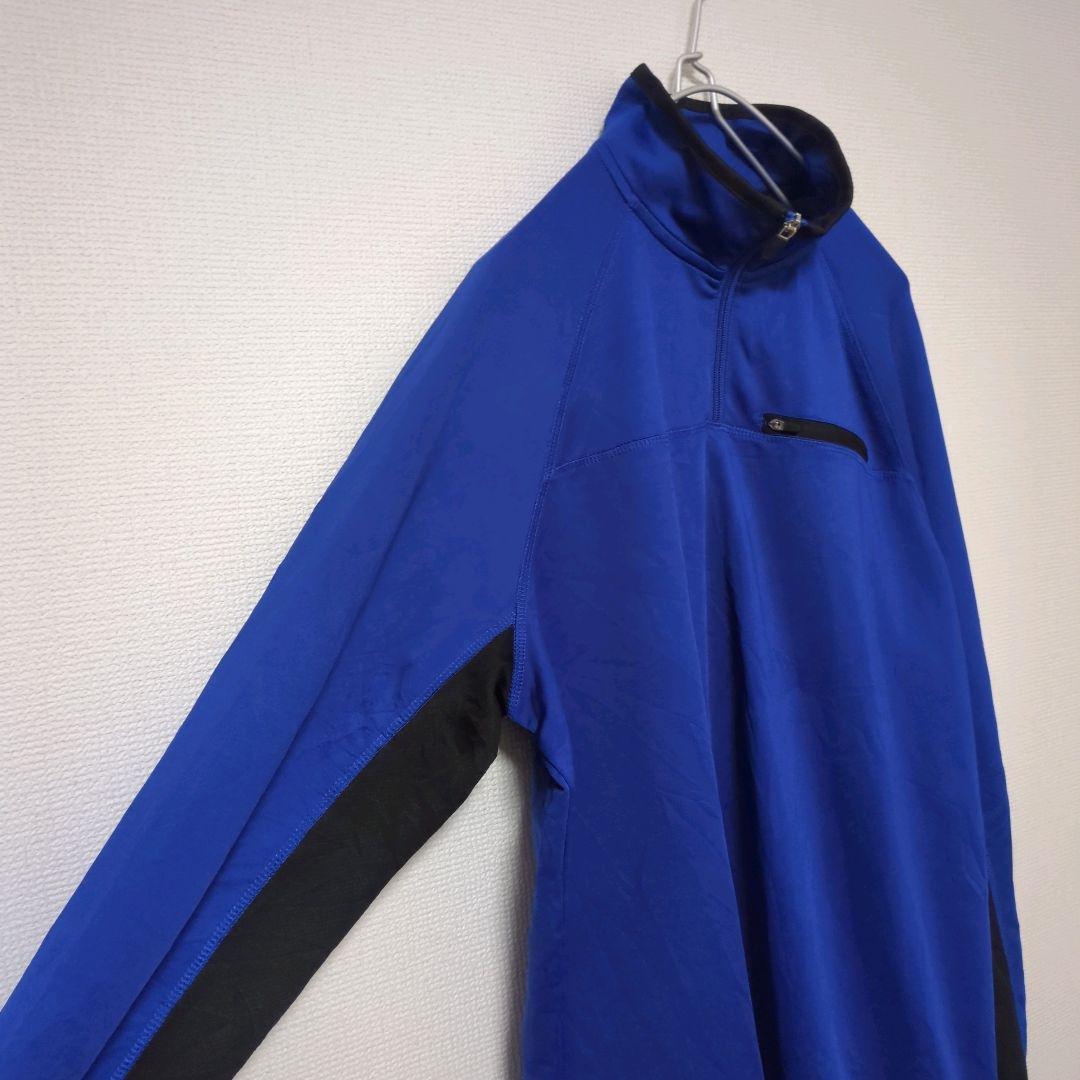 ★フィラ FILA トレーナー プラクティス ハーフジップ ブルー 古着★