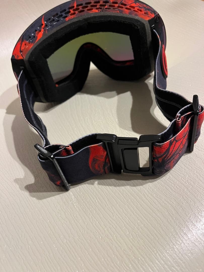 ミラーゴールドゴーグル 赤黒スパイダー