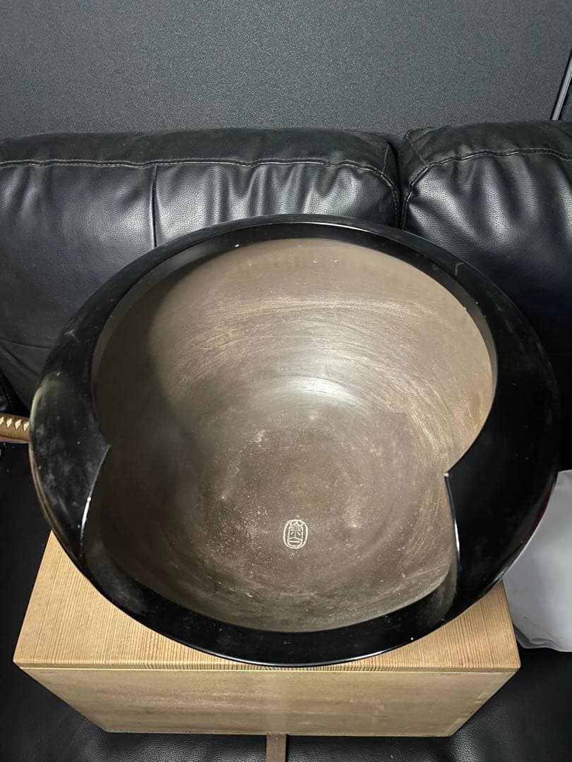 茶道具　寄神崇白　造　黒雲龍土風炉　五徳　底瓦付　時代 希少品 古美術