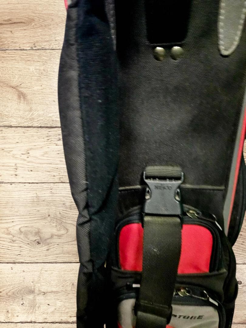 送料無料/美品　Bridgestone キャディバッグ 黒/赤/グレー