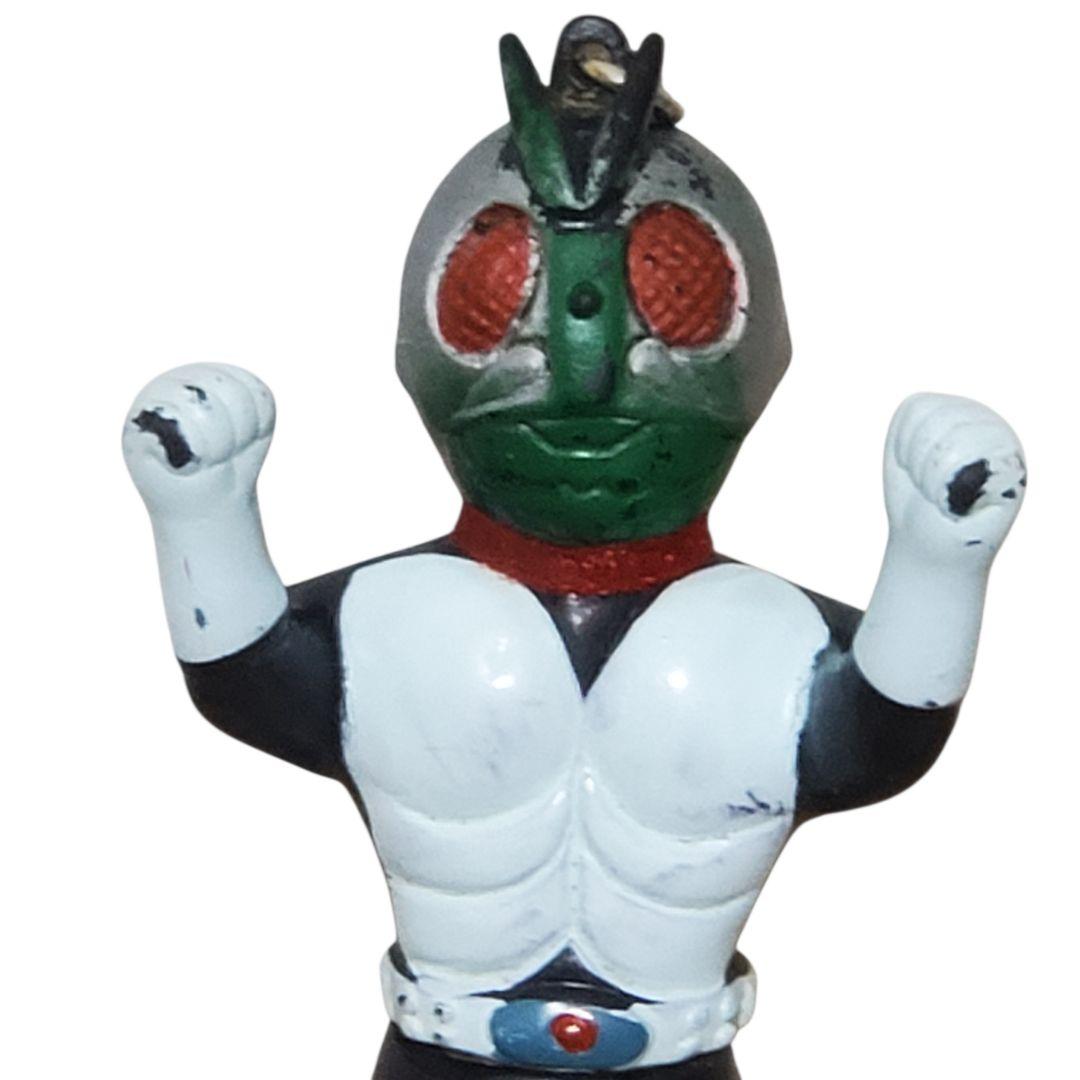 希少 当時物 旧バンダイ 仮面ライダー2号 ソフビ キーホルダー ガッツ 昭和
