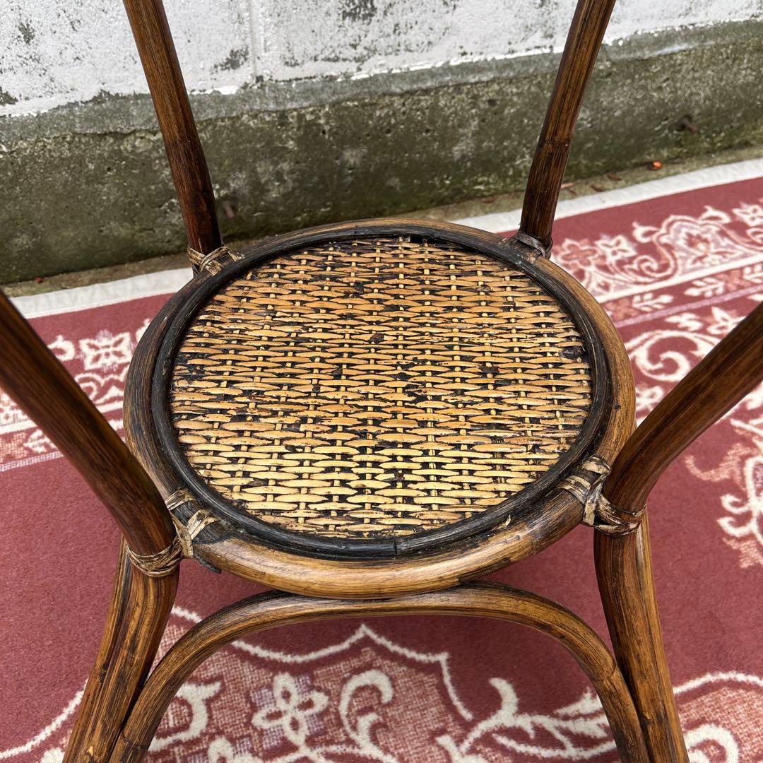 古家具 ビンテージ品◾️天然素材 籐ラタン製 ディスプレイ台 飾り台