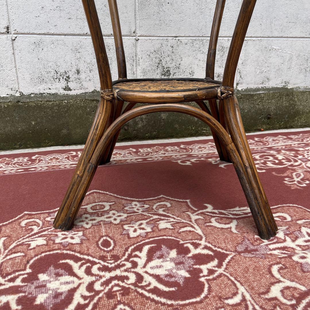 古家具 ビンテージ品◾️天然素材 籐ラタン製 ディスプレイ台 飾り台