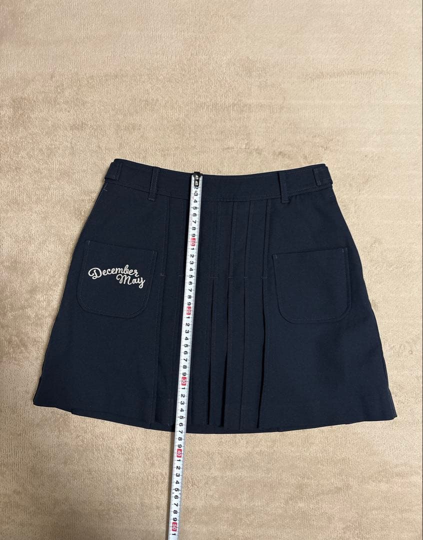 【美品】DECEMBERMAY S-Mサイズ、ネイビープリーツスカート
