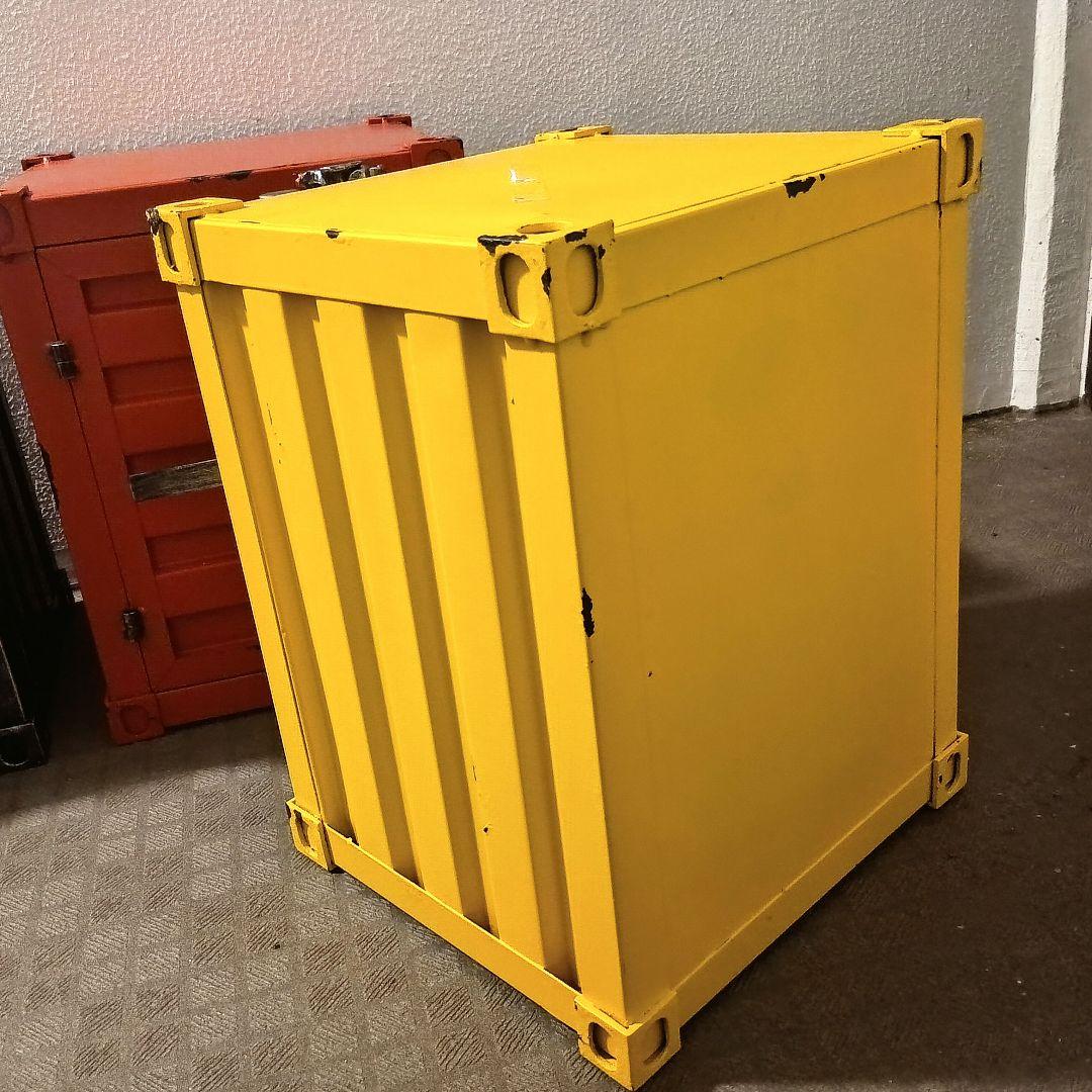 インテリア　カラフルな金属製　スタッカブルコンテナ　コンテナボックス　イエロー