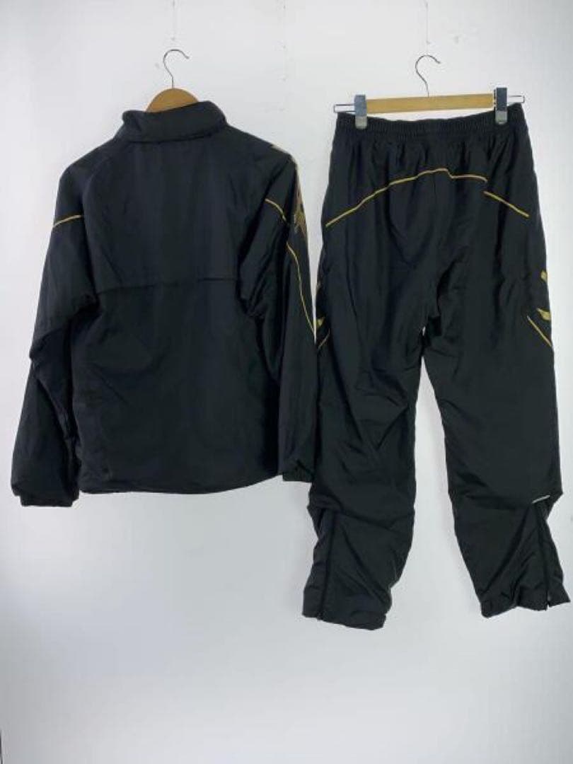 asicsウインドブレーカー セットアップXL（O） 黒×金 軽量・保温