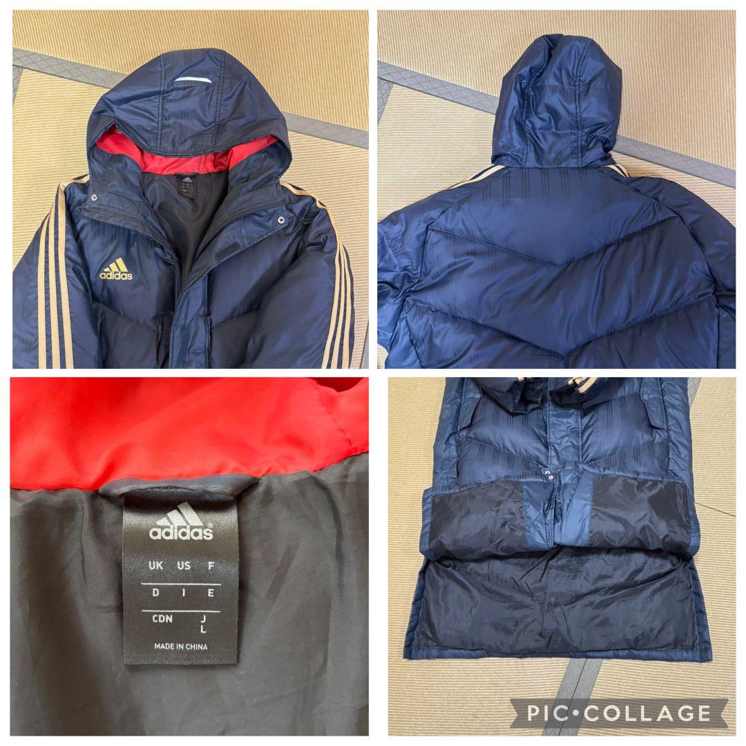 adidas ベンチコート　ダウン　Lサイズ　ネイビー　メンズ