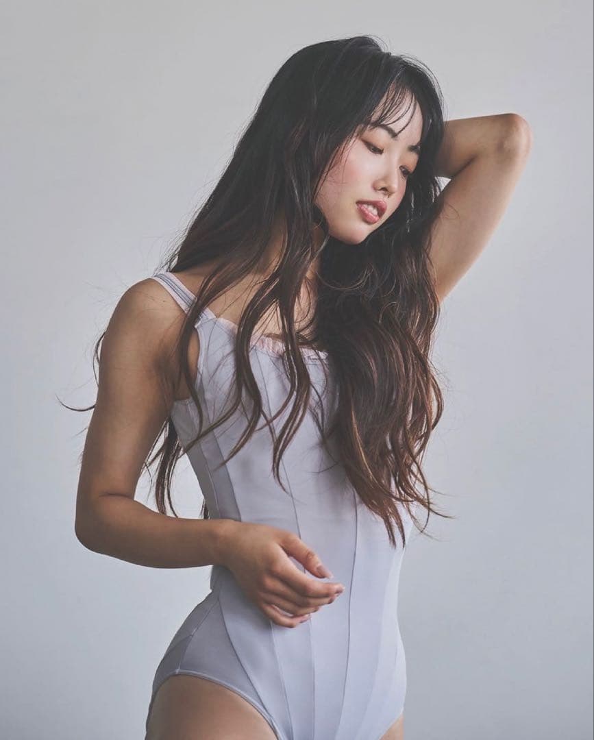 新品　stina スティナ　RTN レオタード　ライトグレー×ピンク　XS