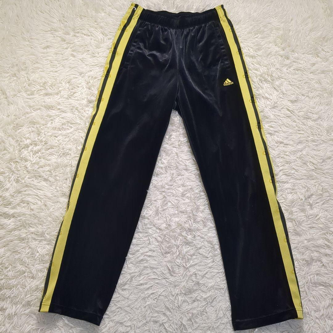【美品✨adidas✨L】ベロア ジャージ トラックスーツ セットアップ 黒