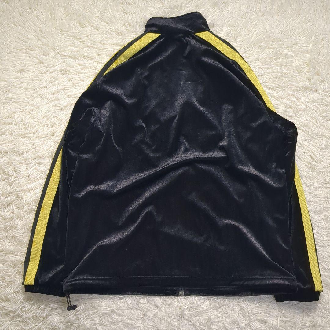 【美品✨adidas✨L】ベロア ジャージ トラックスーツ セットアップ 黒