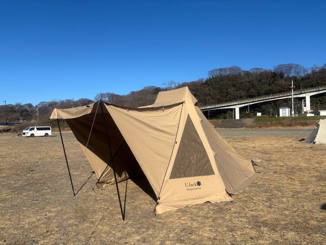 UJack ベージュテント メッシュ窓付き