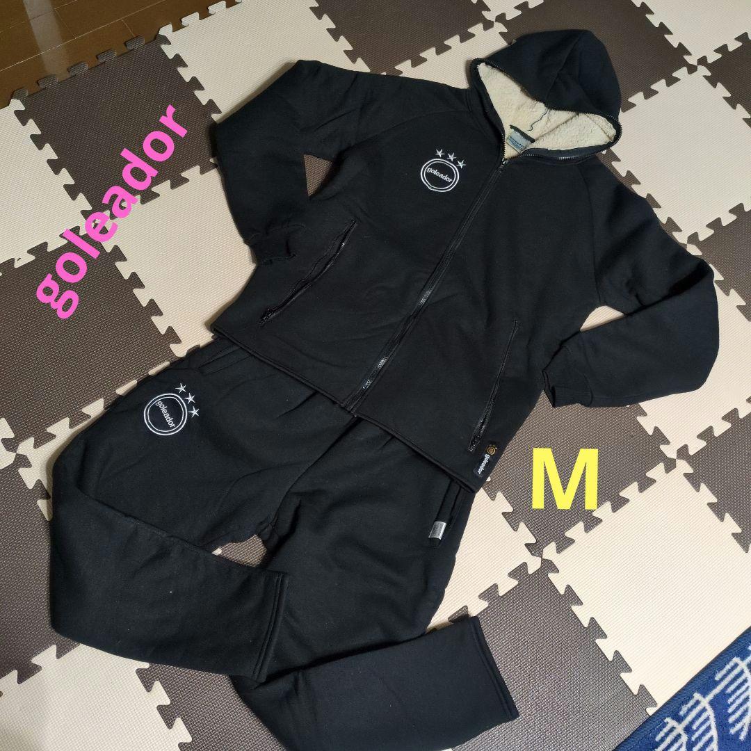 【美品】【goleador】 フード付き　ボアスウェット ジャージ上下セット М