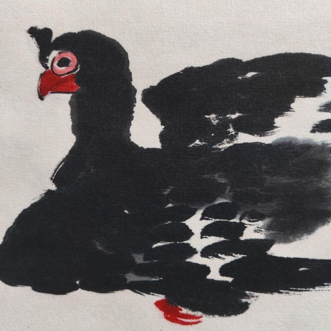齐白石 和平鸽 中国画 掛け軸 水墨画 和室 玄関 茶室 壁掛け 美術品