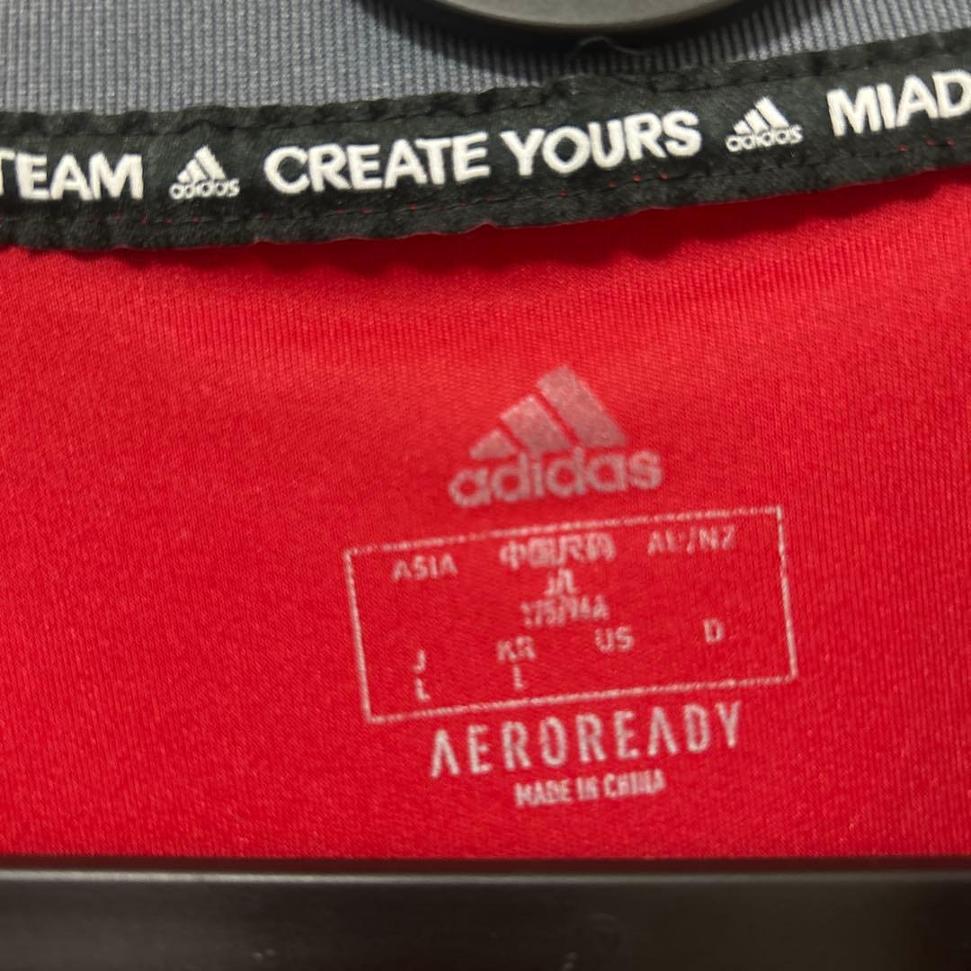 adidas RKU 長袖シャツ L グレー、赤　記念T