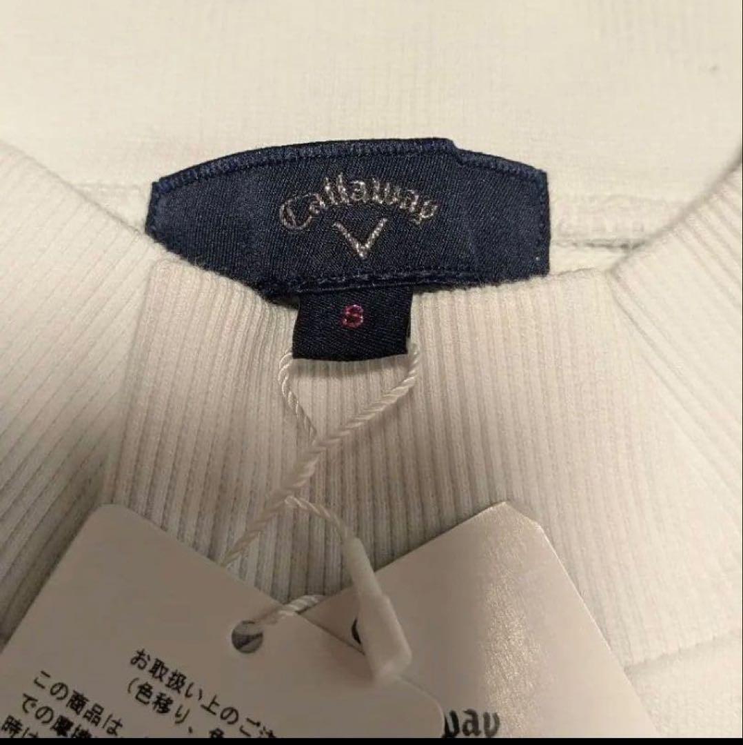 【新品】Callawayラブキャロウェイ半袖スウェットS白モックネックハートロゴ