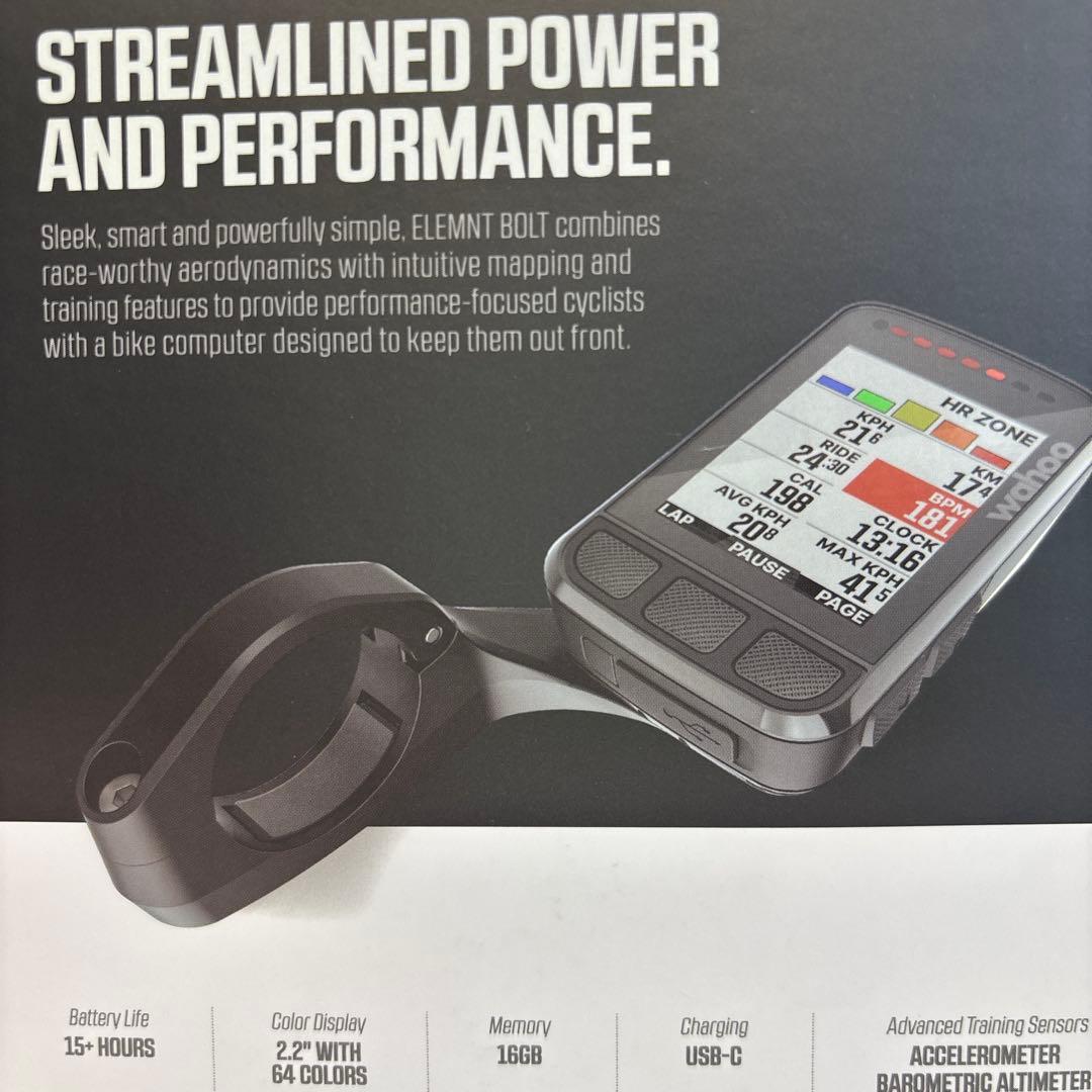 新品　Wahoo ELEMNT BOLT サイクルコンピューター