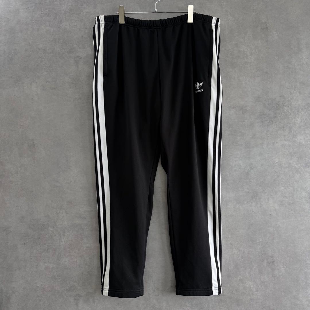 adidas アディダス トラックパンツ ブラック×ホワイト 2XLビッグサイズ