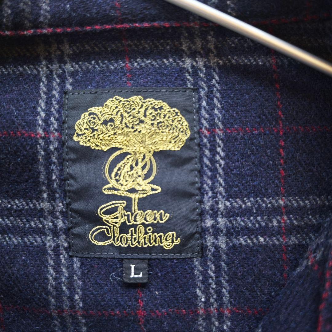 green clothing WOOL FLANNEL SHIRTS Lサイズ
