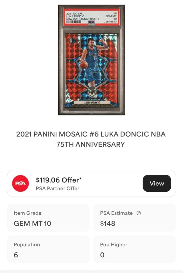 その他 Luka Doncic 75th anniversary PSA 10