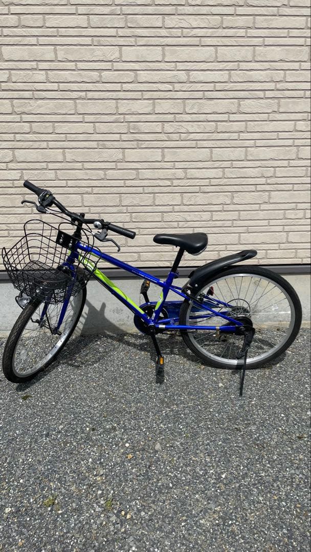 子供用自転車 青 前面バスケット付き