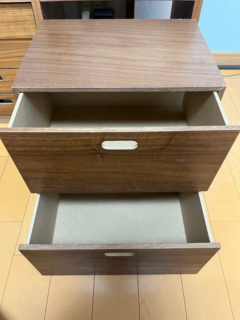 無印良品　スタッキングシェルフ2×3 ・スタッキングチェスト3点　ウォールナット