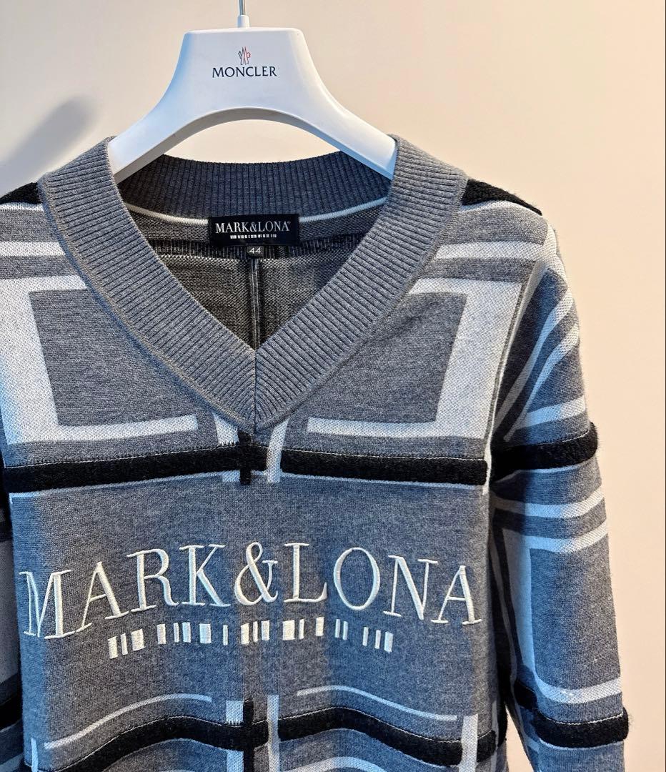 美品★ MARK&LONA ニット 保温 セーター グレー マーク&ロナ 正規品