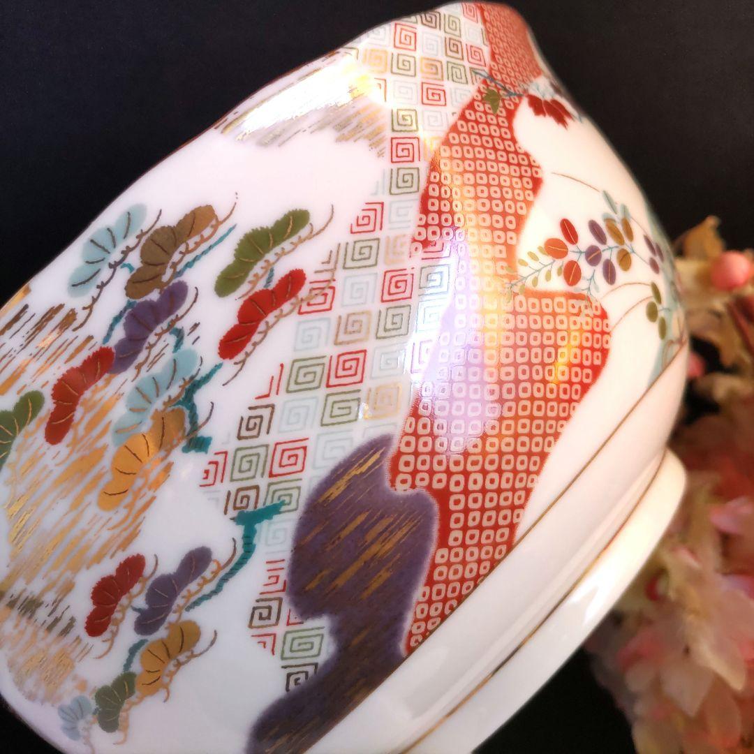 新品　千總　雛小袖　金彩色絵　菓子鉢　木箱／絵変わり　着物型小皿　紙箱　しおり付