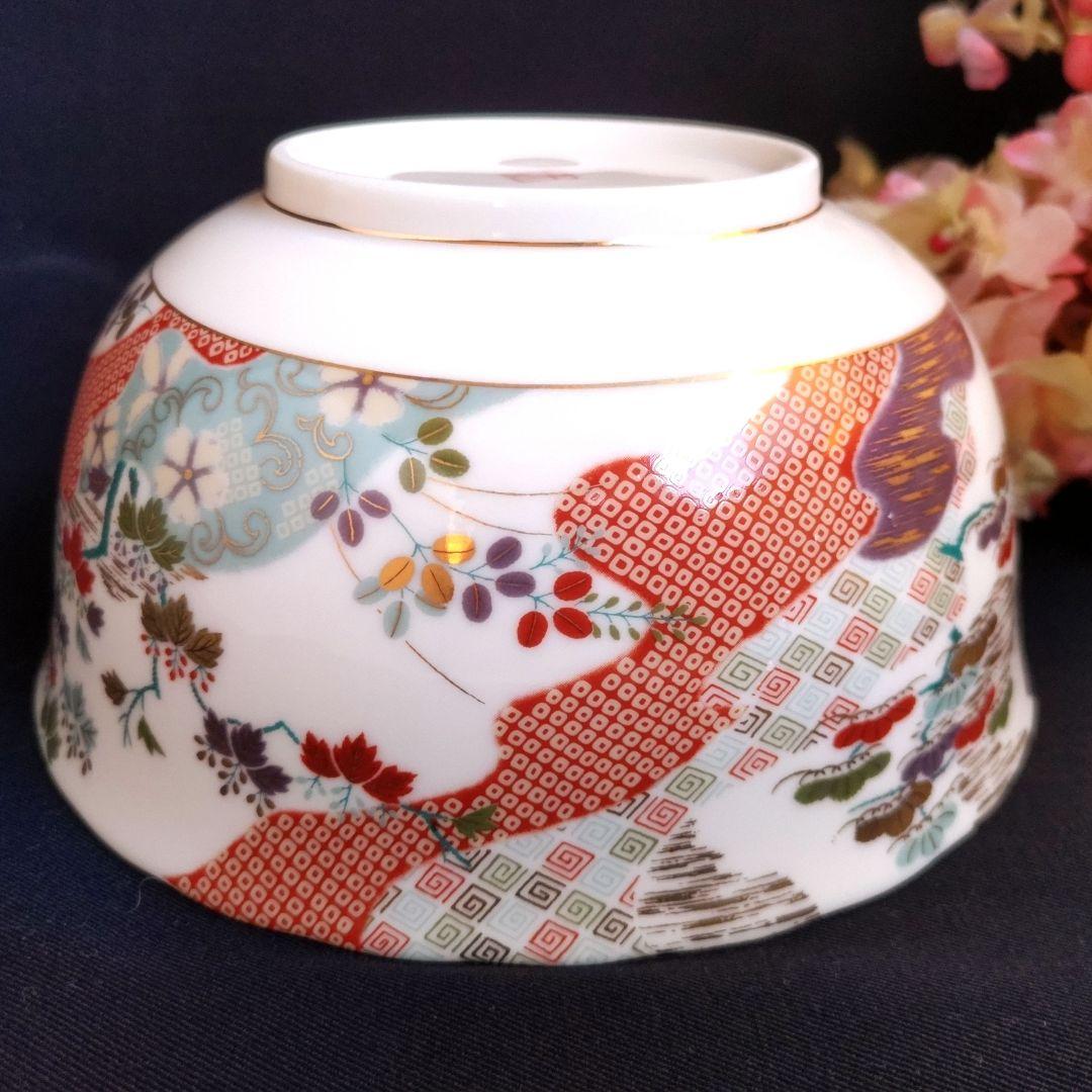新品　千總　雛小袖　金彩色絵　菓子鉢　木箱／絵変わり　着物型小皿　紙箱　しおり付