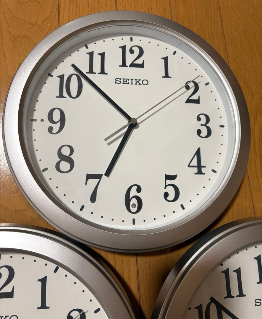 【動作確認済】SEIKO 掛時計 KX379S 3個セット　ホワイト/シルバー