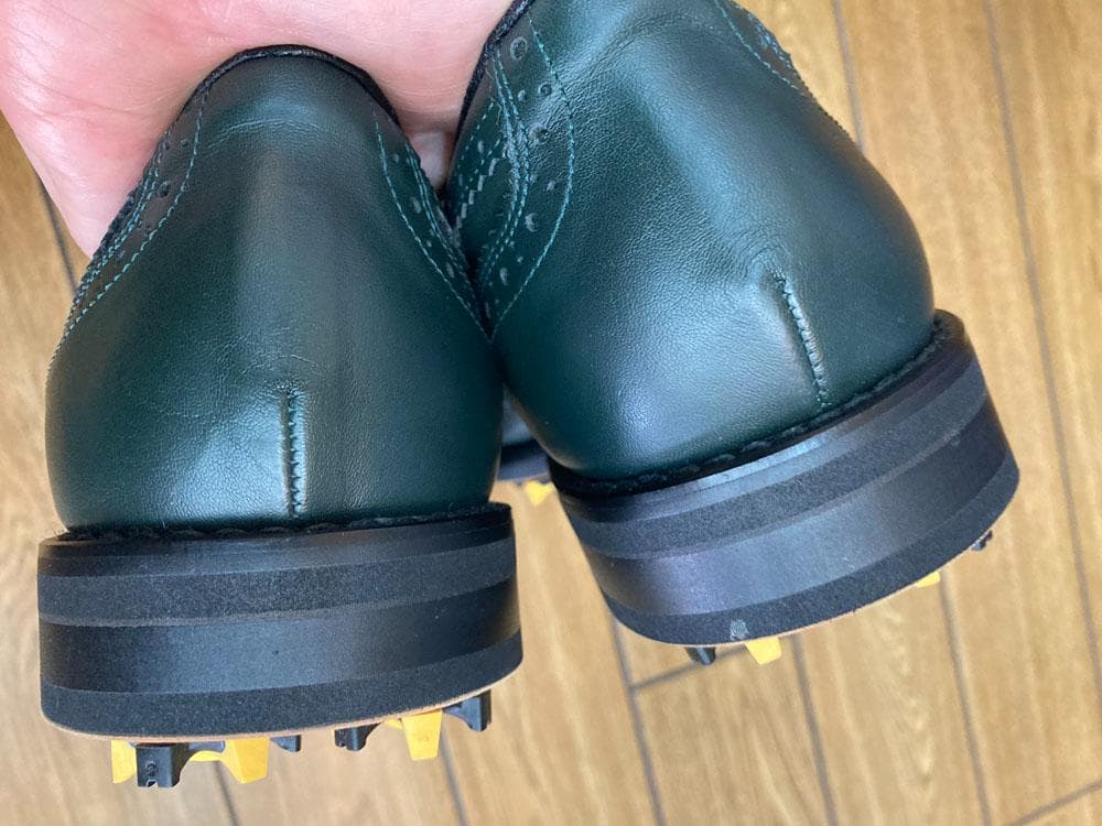 未使用！ゴルフシューズＦＯＯＴＪＯＩフットジョイ表・靴底　革　緑グリーン25.5