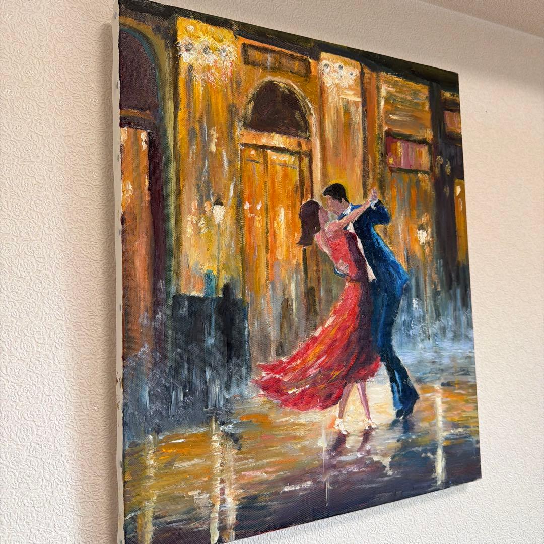 油彩画 ダンスの情景　キャンバスF8(45.5×38.0)