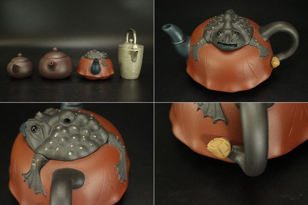 中国美術 煎茶 朱泥 紫泥 錫 茶器 4点まとめて(ZE740)