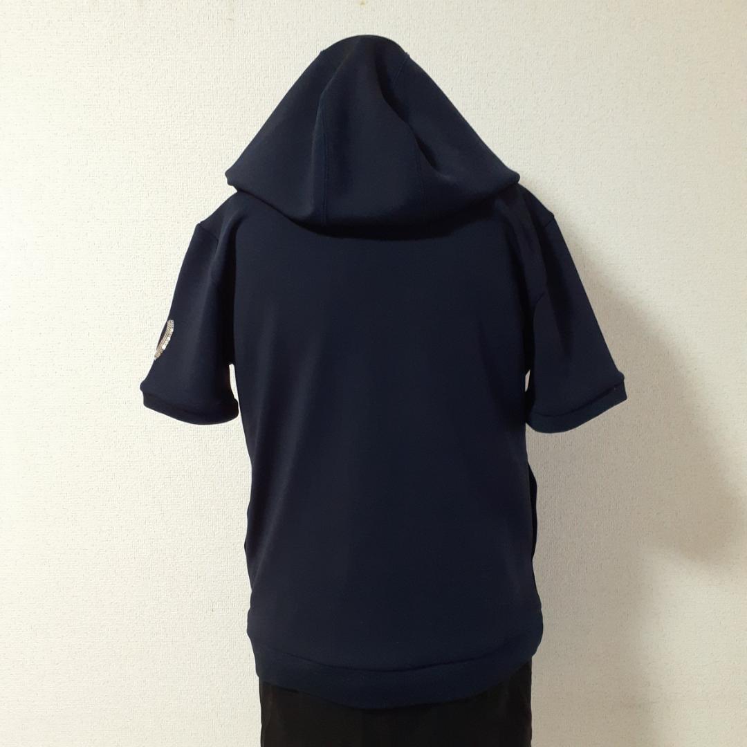 美品△M・U SPORTS エムユースポーツ 半袖パーカー 紺 ゴルフウェア L