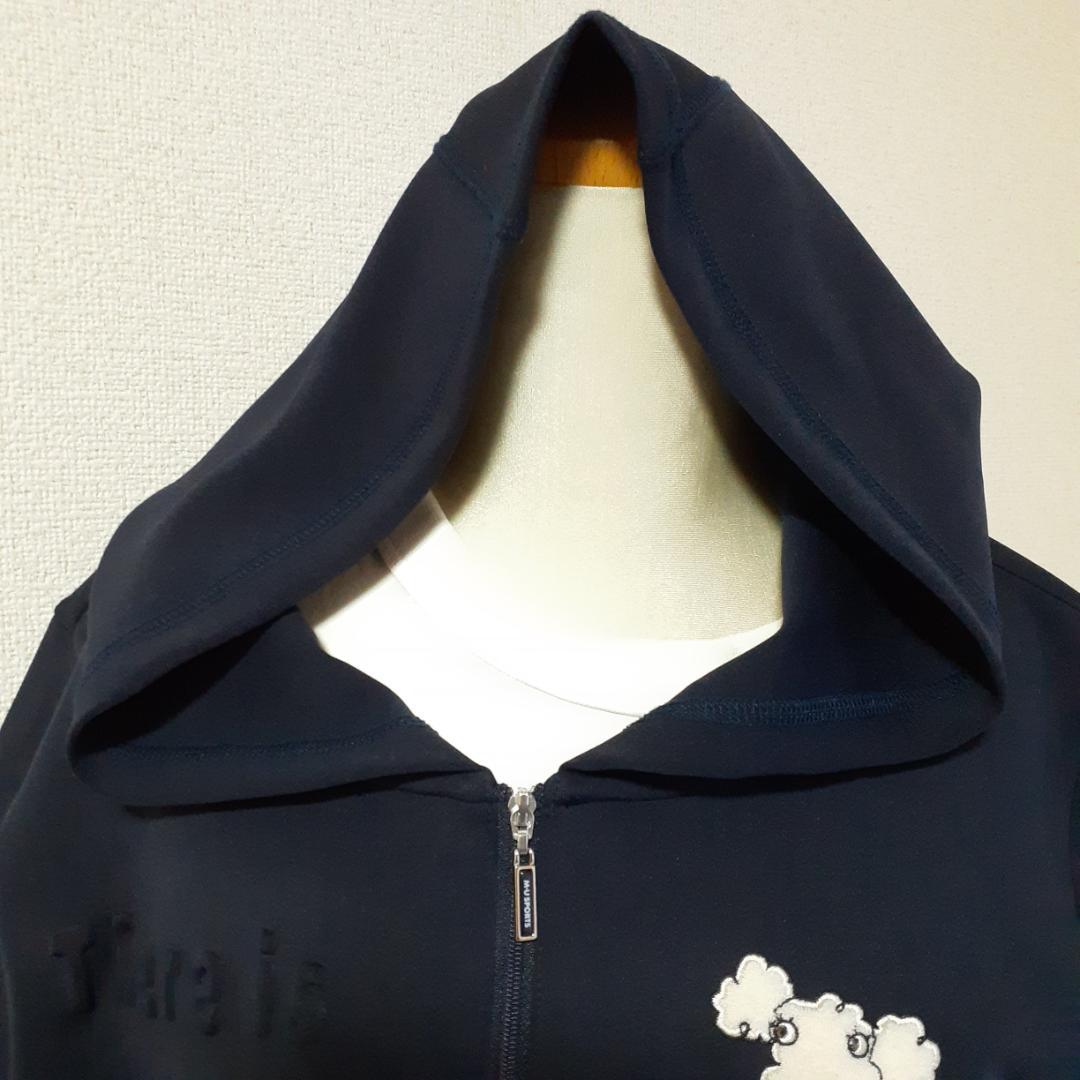 美品△M・U SPORTS エムユースポーツ 半袖パーカー 紺 ゴルフウェア L
