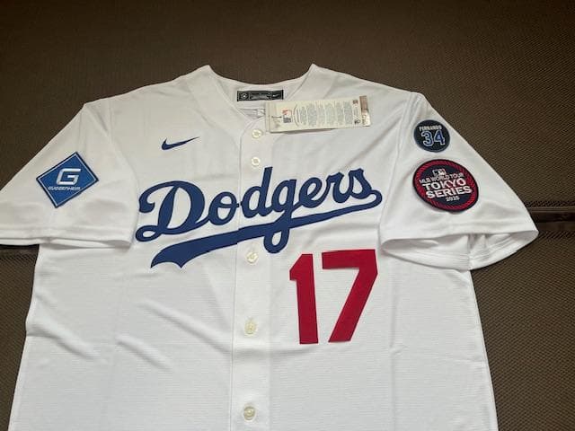 大谷翔平17東京シリーズホームレプリカジャージ記念パッチ付US限定品L