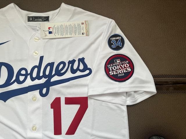 大谷翔平17東京シリーズホームレプリカジャージ記念パッチ付US限定品L