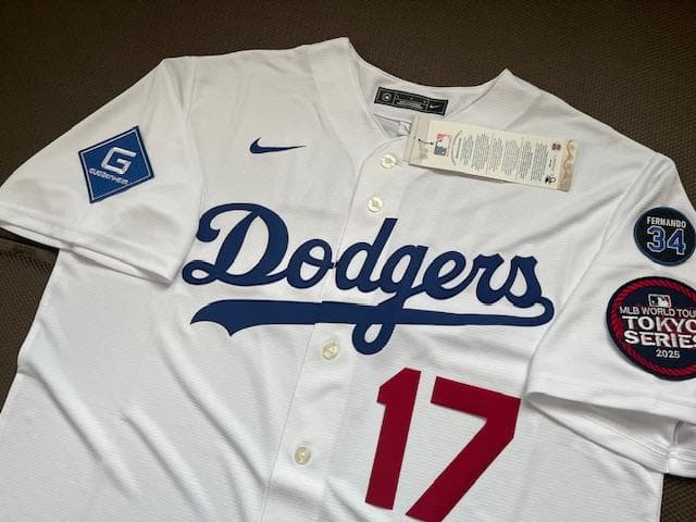 大谷翔平17東京シリーズホームレプリカジャージ記念パッチ付US限定品L