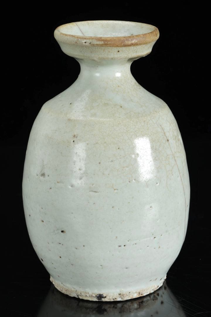 李朝 青磁 徳利 古陶磁 酒器 花入 高さ15㎝ 共箱付 朝鮮古美術 骨董品