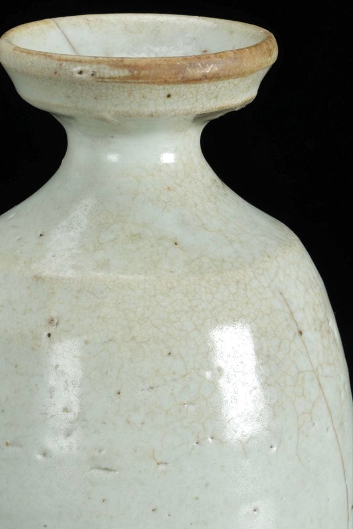李朝 青磁 徳利 古陶磁 酒器 花入 高さ15㎝ 共箱付 朝鮮古美術 骨董品