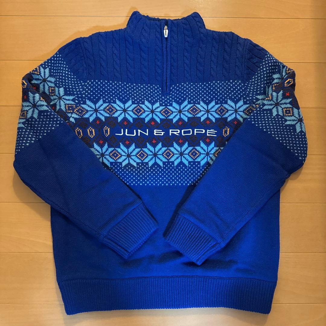 JUN & ROPE フェアアイル柄 保温裏地付き長袖プルオーバー