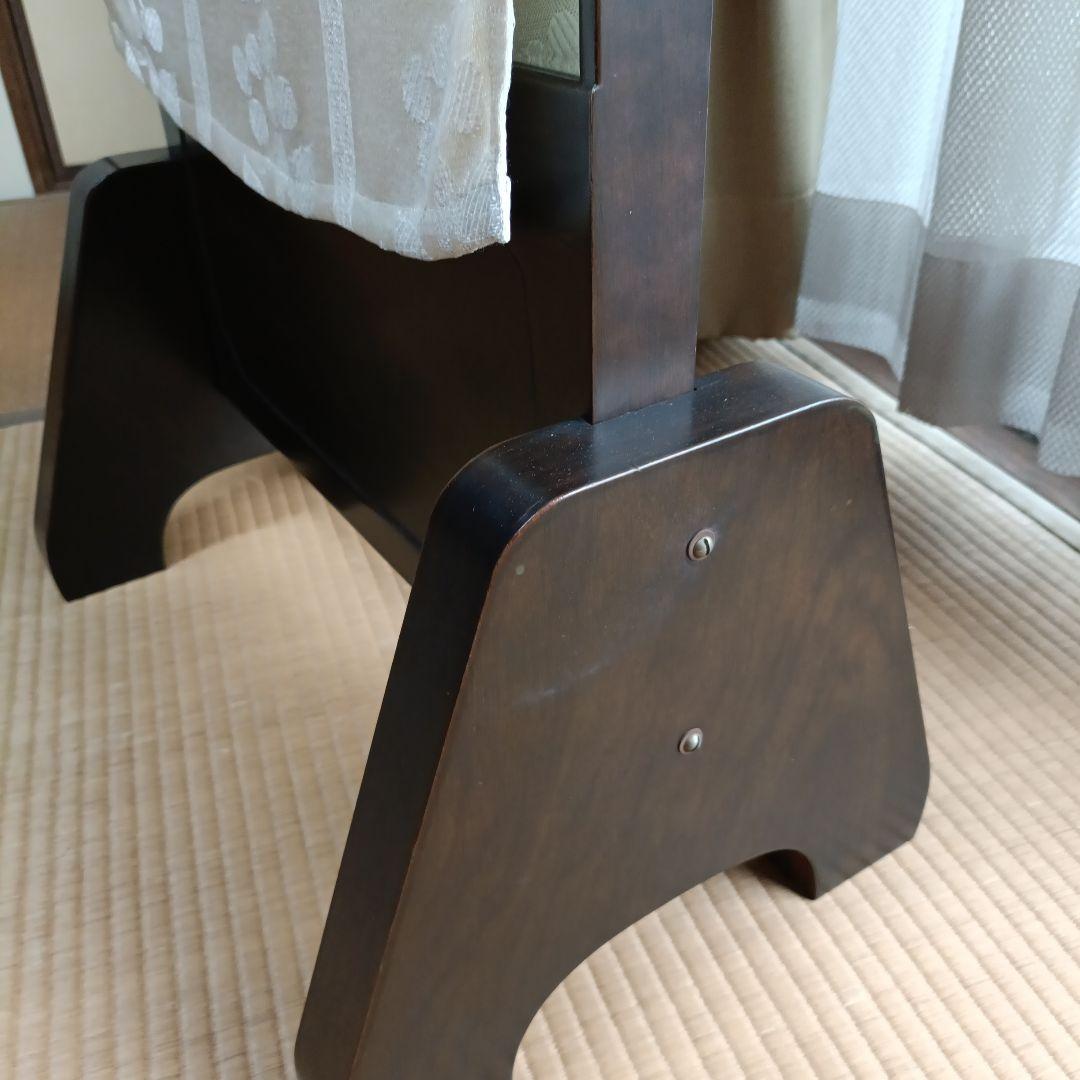 ヴィンテージ 昭和レトロ 茶色 姿見 鏡 立て掛け式全身ミラー
