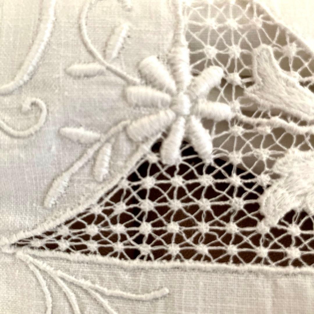 コットン　アッパーシーツ　刺繍　S